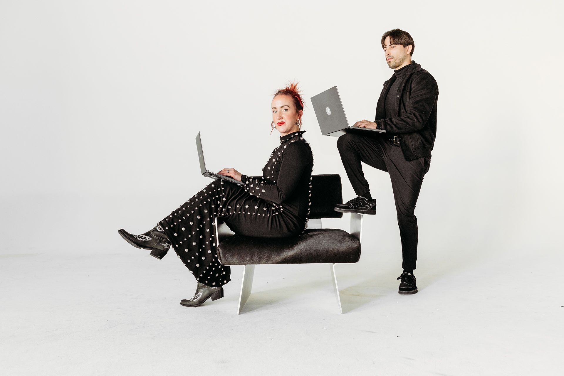 Jessi and Dan working together at A Damn Good Brand